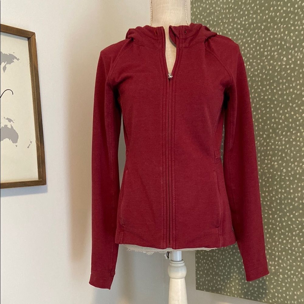 Lululemon Maroon Long Sleeve Full Zip Hooded Jacket Size 6